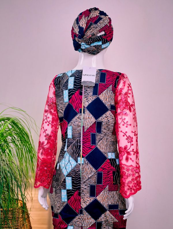 Red and Blue African Dress - Image 2